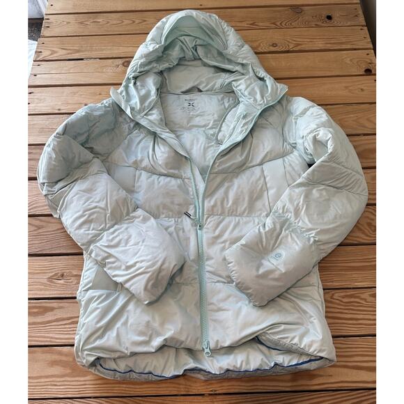 Mammut Hooded Puffer Jacket Coat Medium Women’s Light Blue Full Zip Goose Down